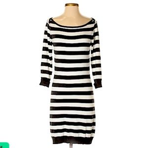 French Connection Black Striped Dress